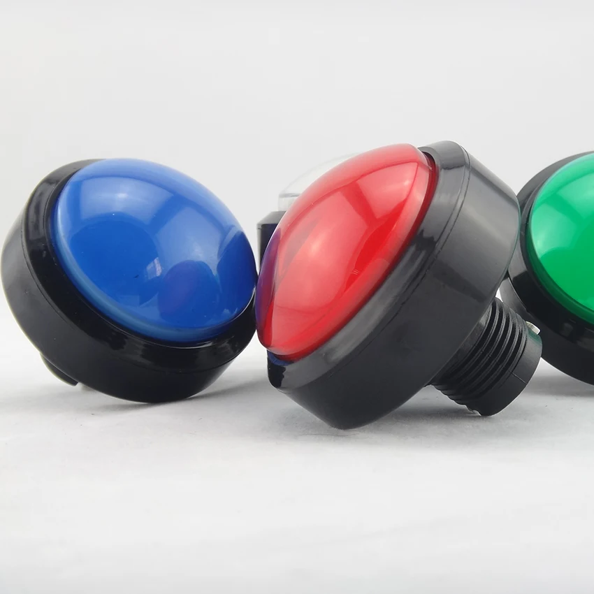 2 шт 100 мм кнопочная аркадная Кнопка светодиодный микро-переключатель мгновенная подсветка 12 В Кнопка питания переключатель