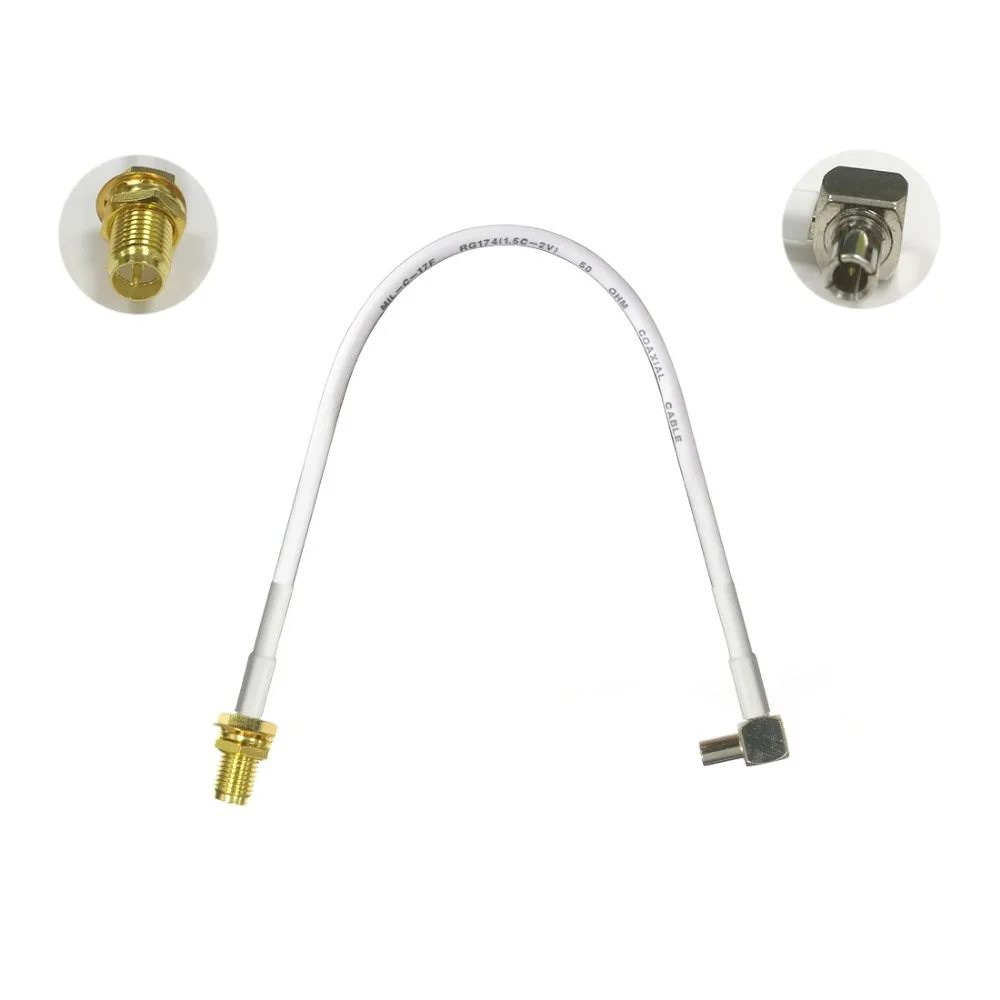 1PC RP-SMA Female Nut to TS9 Male Right Angle Plug 15cm 30cm 50cm Low Loss High Quality for Wifi Antenna Anti-Corrosive