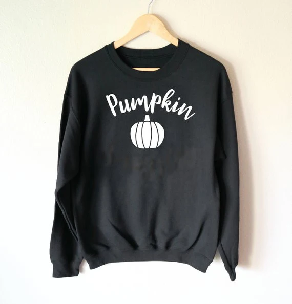 

Pumpkin Halloween Sweatshirt Funny Pumpkin Harajuku Printed Jumper Cotton Graphic Halloween Family Holidy Tops Crewneck