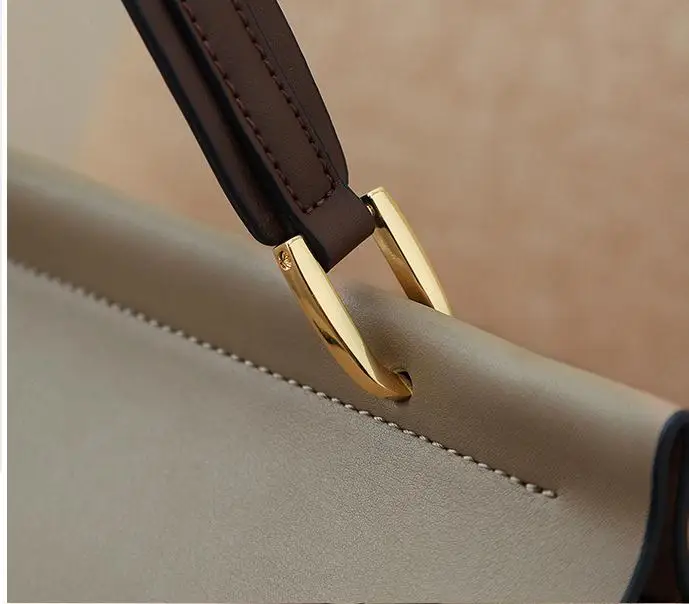 Beige Genuine Leather Bag