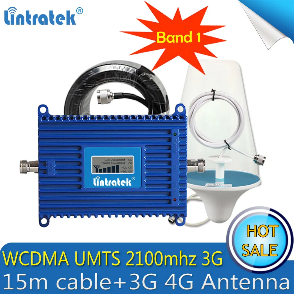 

Lintratek 3G WCDMA 2100mhz ALC Mobile Phone Signal Booster GSM 3G Internet Cell Phone Cellular Repeater 3G 4G Amplifier