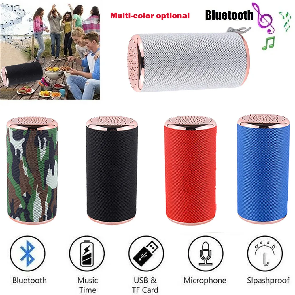 Портативный Bluetooth динамик с громким объемом водонепроницаемый открытый стерео бас USB/TF/FM радио аудио 19Mar14