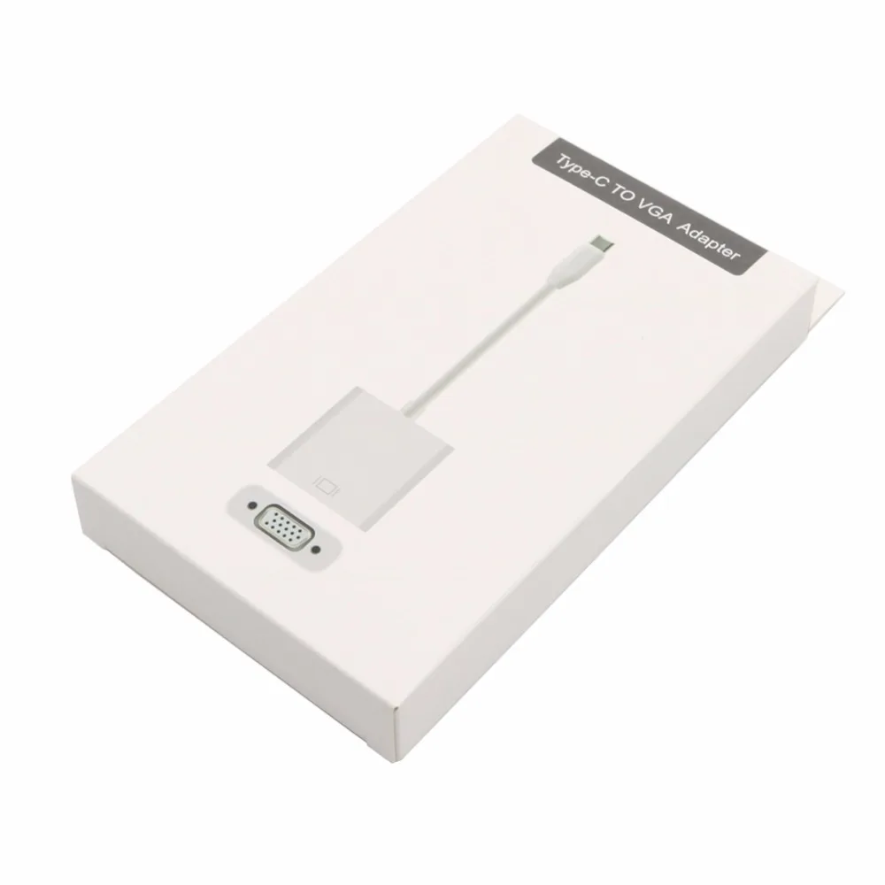 Кабель-адаптер типа C-Female VGA USB-C-VGA адаптер Белый USB 3,1 конвертер для Macbook12 дюймов для монитора ТВ-проектор