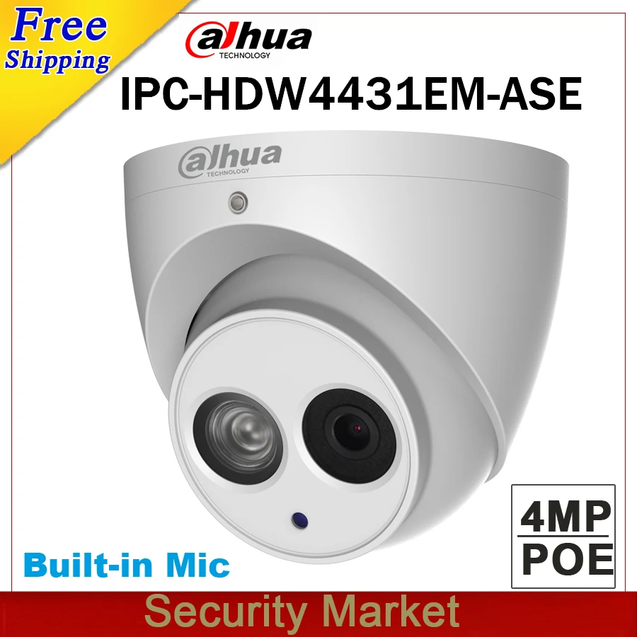 

Original dahua english IPC-HDW4431EM-ASE replace IPC-HDW4431EM-AS 4MP POE IR 50m Eyeball Network Dome Built-in Mic IP Camera