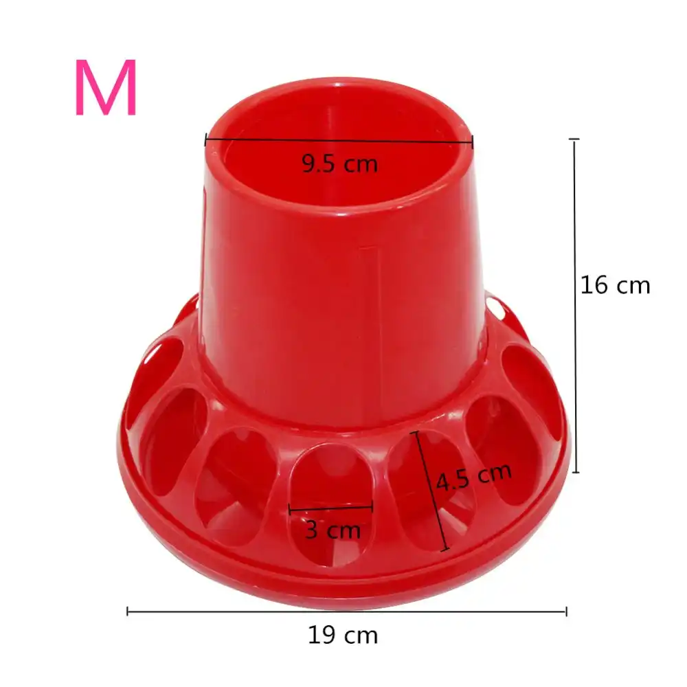 1 Pcs Poultry Feeding Tools 1 5kg Red Plastic Chicken Feeders