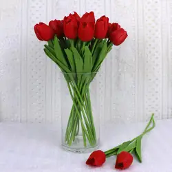5 шт.. красные искусственные тюльпаны PU Тюльпан Искусственные цветы Свадебные домашние декоративные цветы украшение дома цветок