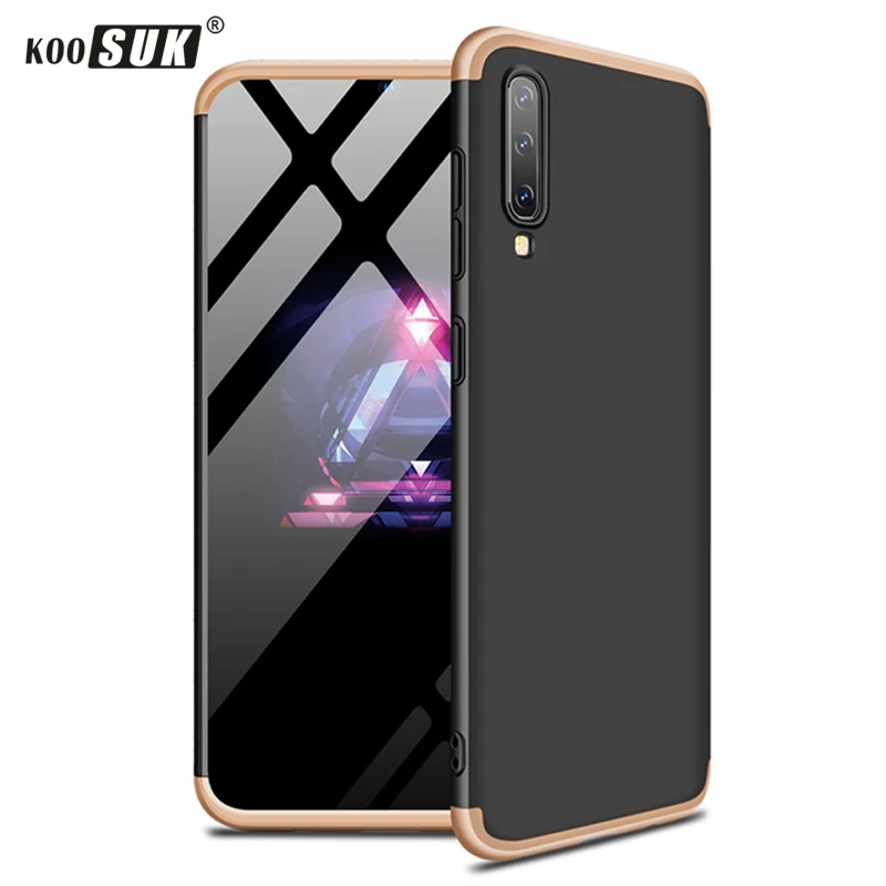 

3-in-1 Back Cover For Samsung Galaxy A10 A20 A30 A40 A50 A70 PC Hard Matte Phone Case Hybrid Armor Protection Shell Coque 2019