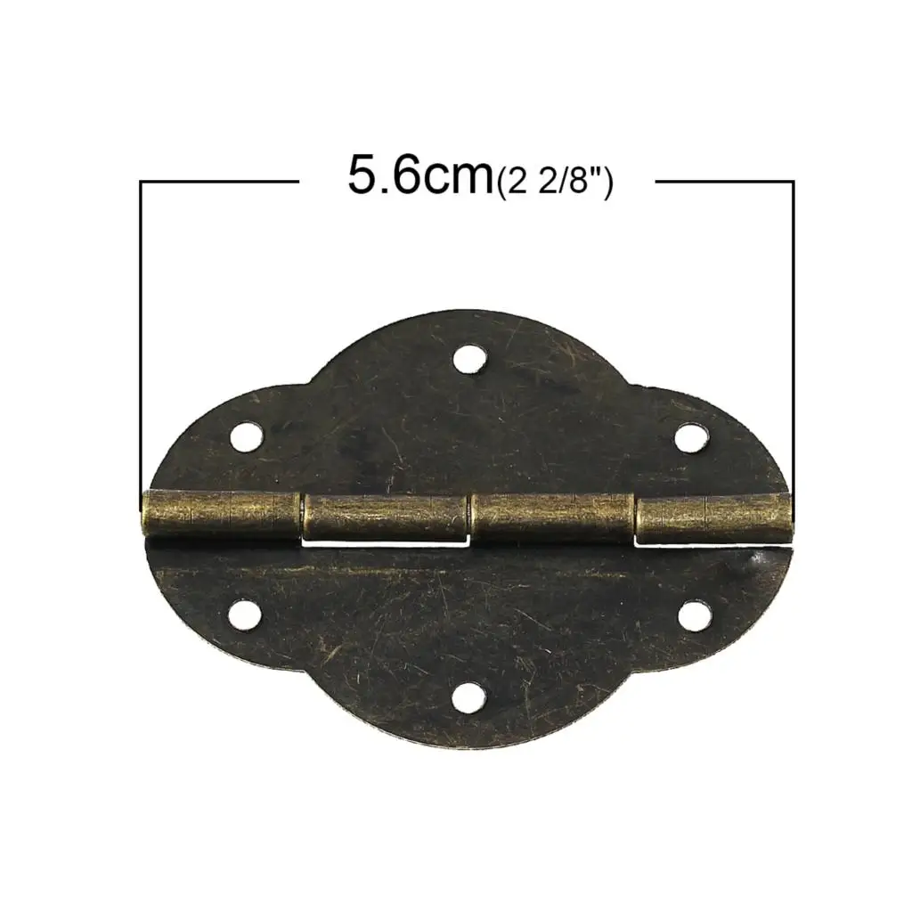 Door Butt Hinges(rotated from 0 degrees to 270 degrees)Antique Bronze 6 Holes 5.6cm x 4.1cm,10 PCs 2016 new
