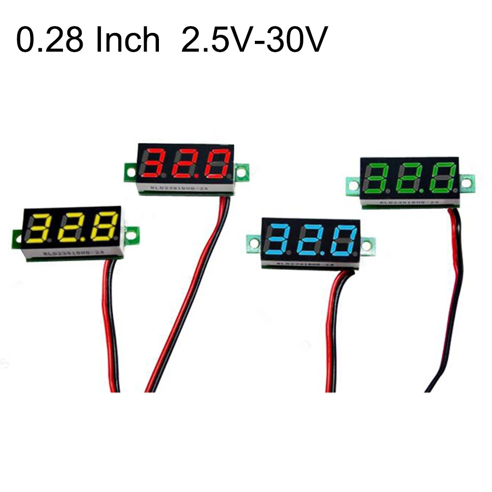 

Mini Digital Voltmeter Voltage Tester Meter 0.28 Inch 2.5V-30V LED Screen Electronic Parts Accessories Digital Voltmeter