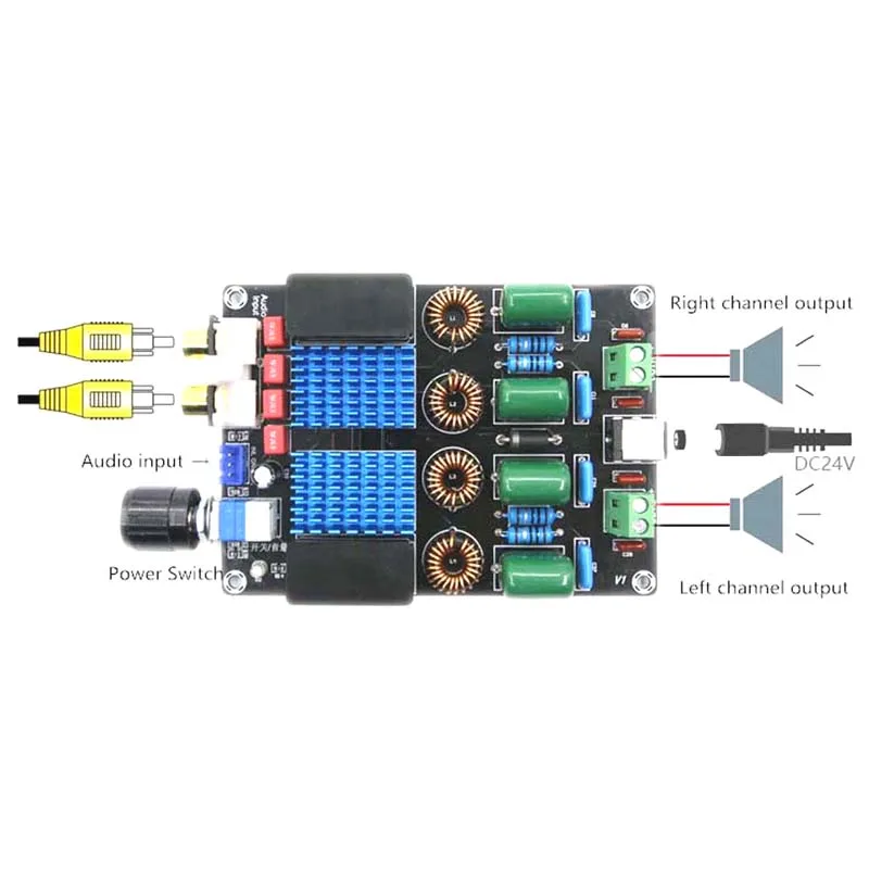 XH-M590 DC 12 V-24 V 2 чип TPA3116D2 двойной 100W+ 100W Deluxe цифровой аудио аккустическая система для Мощность Плата усилителя F2-001