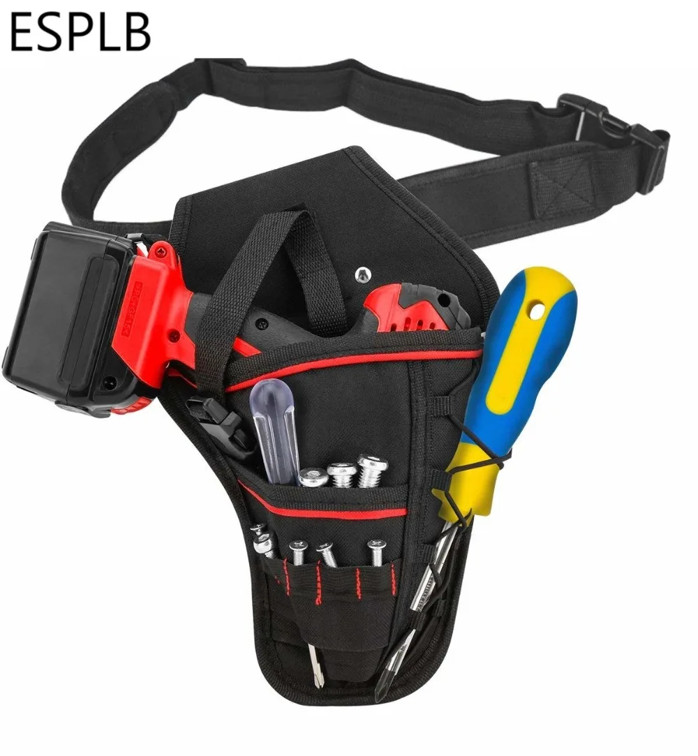 

ESPLB Multi-functional Waterproof Drill Holster Waist Tool Bag Electric Waist Belt Tool Pouch Bag for Wrench Hammer Screwdriver