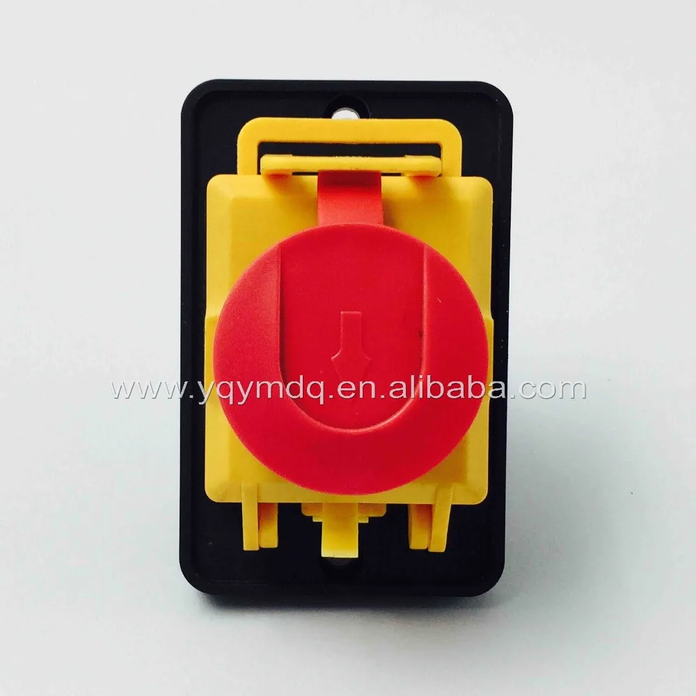 Electromagnetic switch 7 Pin On Off Push Button Protective cover Emergency stop Ignition switch 16A 230V YCZ4-A