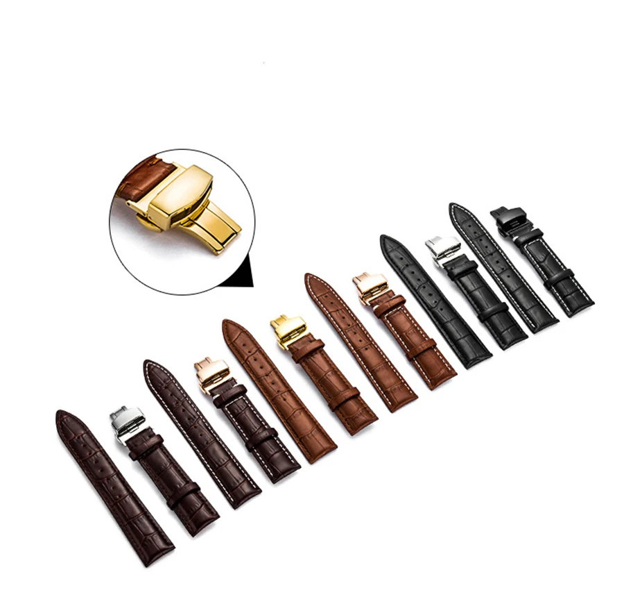 Genuine-Leather-Watch-Band-Strap-Stainless-Steel-Butterfly-Clasp-13mm-14mm-15mm-16mm-17mm-18mm-19mm (1)
