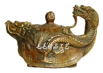 

offer of antique pure brass kettle teapot Baishou dragon turtle ornaments BRASS craft gift decoration Feng Shui