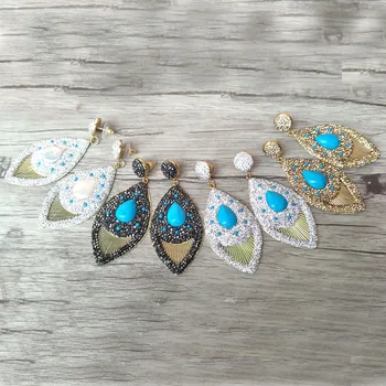 

4 Pairs Alloy Dangle Earrings,Handmade Pearl with Pave Rhinestone Earring Jewelry For Women Earrings ER333