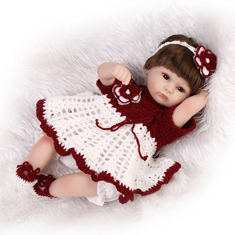 

premie newborn sweet small 17inch 42CM soft silicone vinyl real soft gentle touch reborn baby doll Christmas gift for children