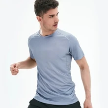 Быстросохнущий пот с коротким рукавом спортивная футболка светильник дышащее быстросохнущее пальто для мужчин