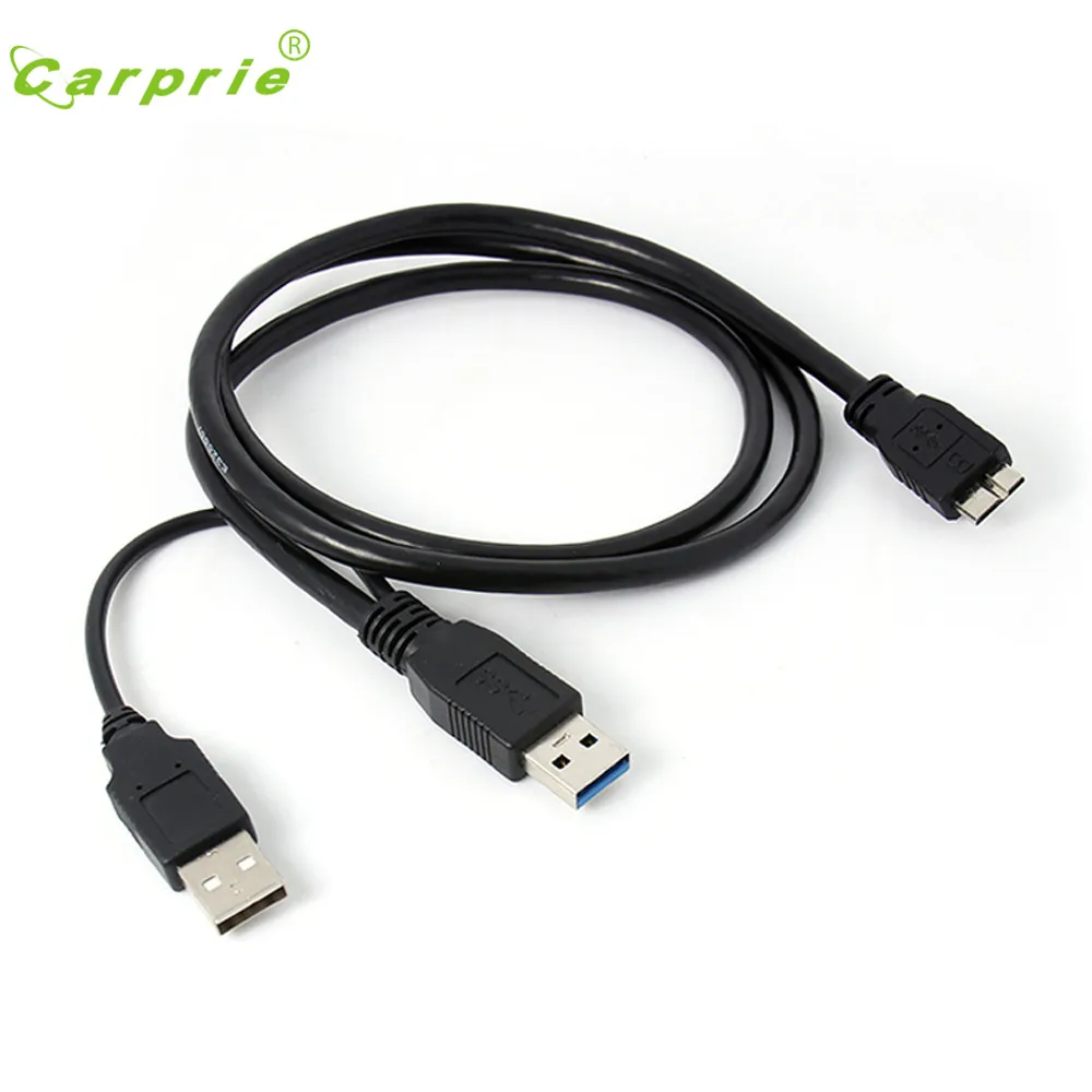 CARPRIE 2017 Free shiping 1pc Dual A to Micro B USB 3.0 Y Cable Move Hard Disk Cable High quality Sep 14