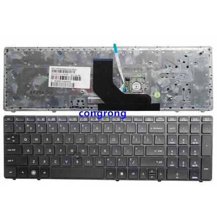 Клавиатура для ноутбука HP ProBook 6560b 6565b 6570b 8560p 8570p США Серебристая Рамка клавиатура