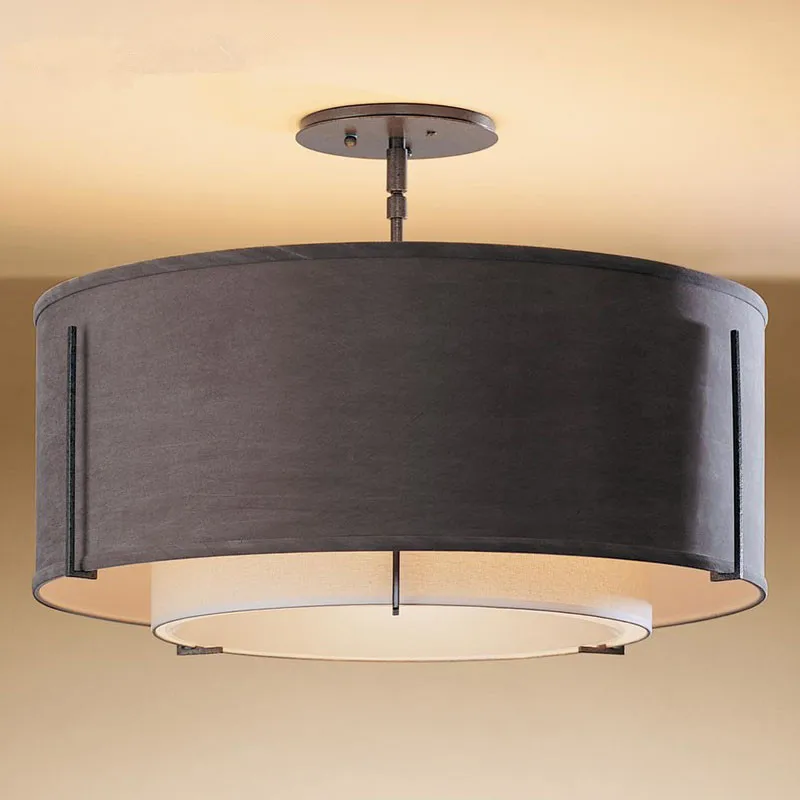 

American Style Dining Room Fabric Ceiling Light Nordic LED Art Bedroom Light Study Light Free Shipping