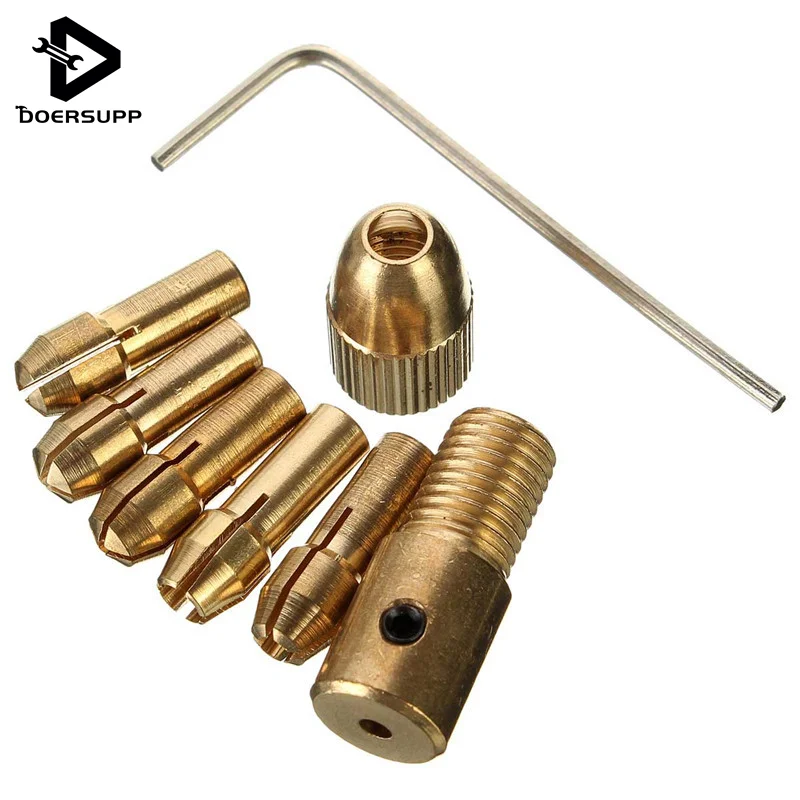 

8pcs 0.5-3mm Small Electric Drill Bit Collet Micro Twist Drill Chuck Set with Allen wrench