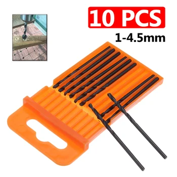 

10pcs HSS Twist Drill Bit Set Wood/ Metal/ Plastic Wireman Woodworking Wood Tool 1/1.5/2/2.5// 3.5/4/4.5mm With Box