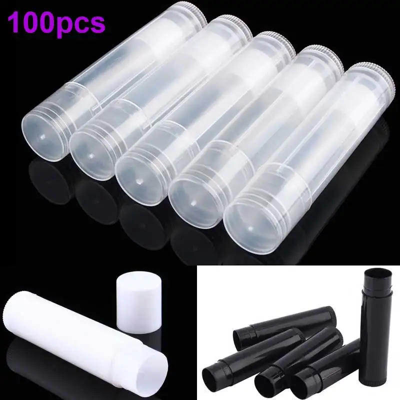 

100PCS 5ml DIY Empty Lipstick Bottle Lip Gloss Tube Lip Balm Container With Cap Clear Cosmetic Sample Container 2018 New H7JP