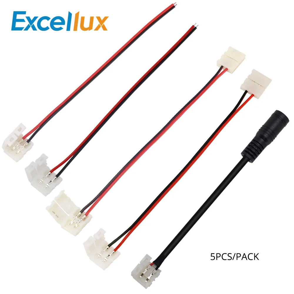 

5PCS Free soldering 2PIN LED strip Connector 8mm 10mm for single color LED strip 5050 5630 5730 2PIN LED Connector DC Connector