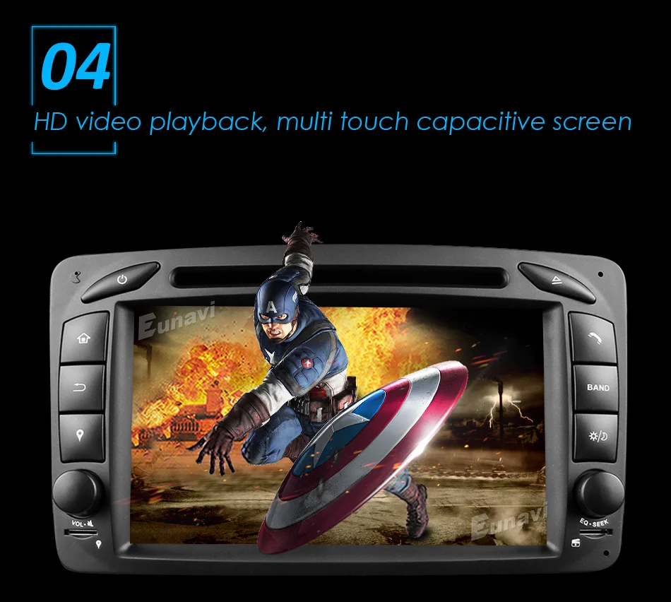 Clearance Eunavi 7" 2 Din 1024*600 HD Octa Core 4GB 32GB Android 8.0 Car DVD GPS For Benz C-Class W203 W209 G-Class W463 A Class W168 Vito 5