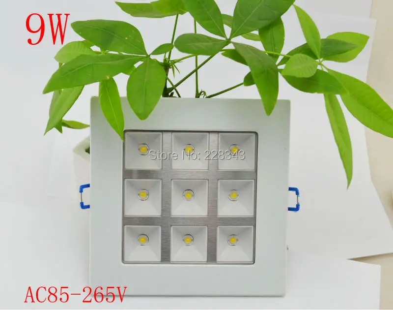 

Free Shipping NEW Hot Ultra Thin Design 9W LED Surface Ceiling Recessed Grid Downlight / Square Panel Light