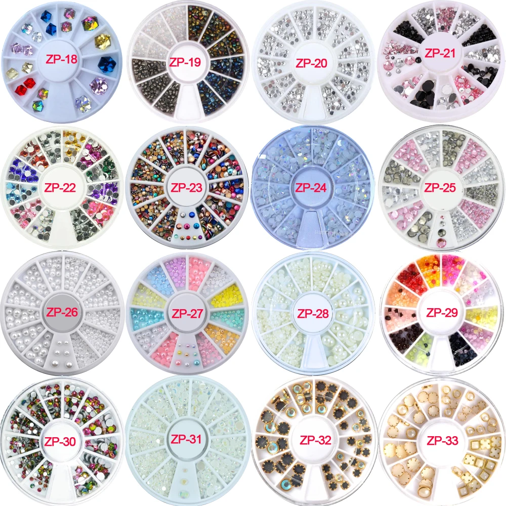 1 Box Nail Art Rhinestone Decoration Crystal Sapphire Clear/Black