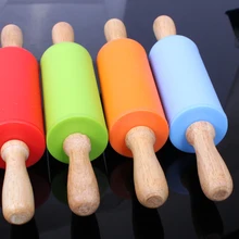 1 шт. 23 см Силиконовые скалки тесто скалка для выпечки деревянная ручка, силикон скалка для выпечки инструменты ELB 020