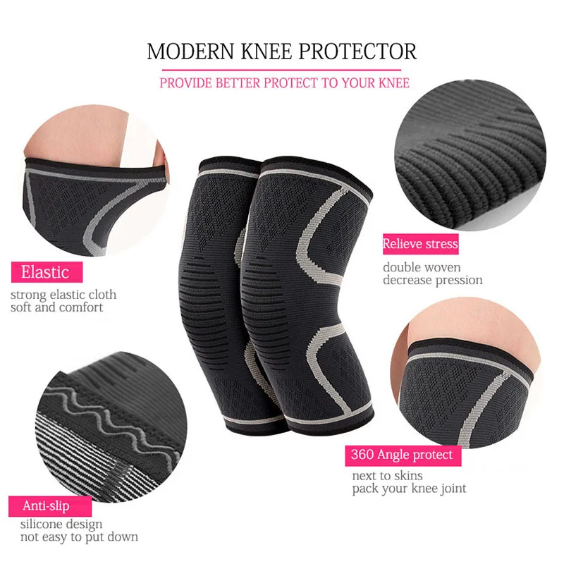 Protector de la rodilla rodilleras baloncesto rodilleras transpirable aliviar la artritis baloncesto Vollball gimnasio deportes al aire libre rodillera guardia Protector de la rodilla rodilleras baloncesto rodilleras transpirable aliviar la artritis baloncesto Vollball gimnasio deportes al aire libre rodillera guardia