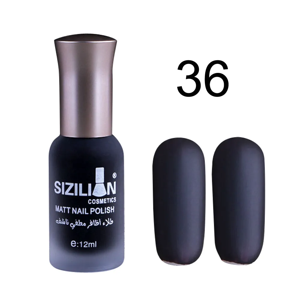 12 мл матовый тусклый быстро-сухой лак для ногтей быстро сухой стойкий Стойкий цвет Гибкие Блестящие, дизайн ногтей продукт модная обувь# Zer - Цвет: Black