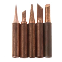 5 Pcs Pure Copper 900M-T Soldering Iron Tip Lead-free For Hakko Soldering Rework Station lson k mouth oxygen free copper soldering iron tips silver white 2 pcs