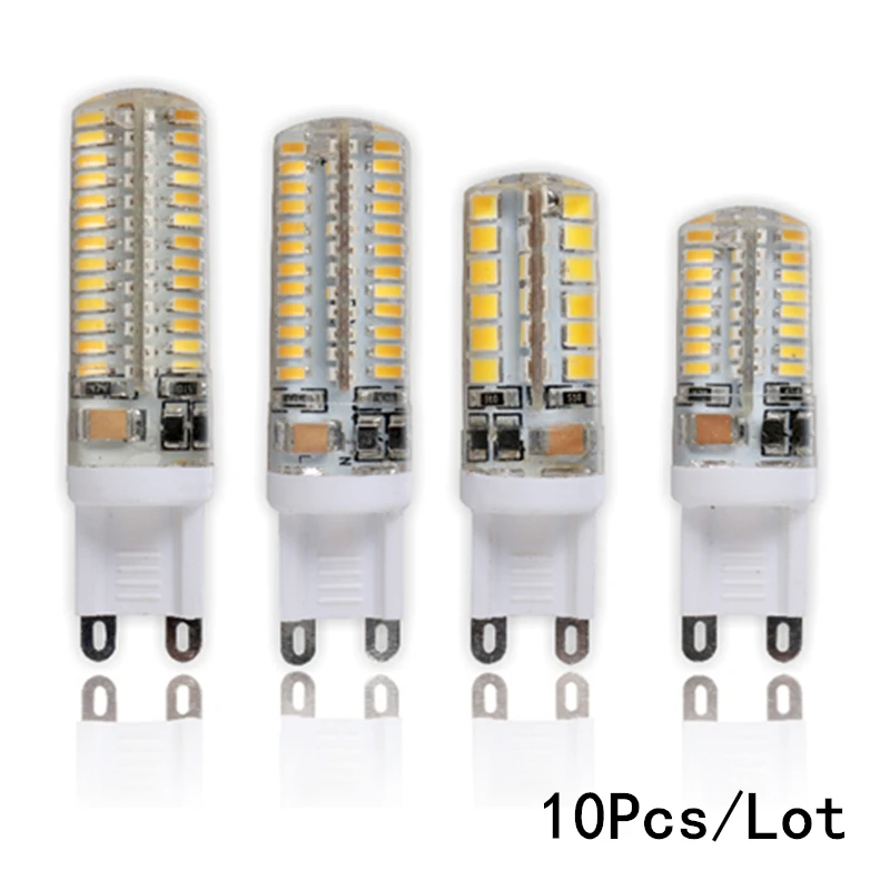 

10Pcs/Lot G9 Led Light Bulbs 220V 7W 9W 10W 11W Corn Bulb 360 degrees High Quality Chandelier Light Replace Halogen Lamp g9