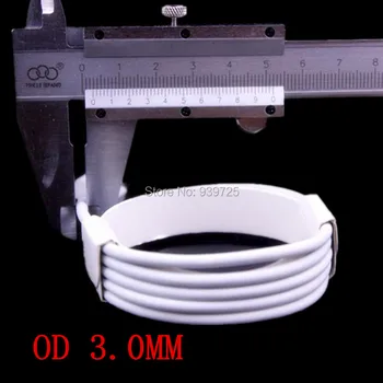 

200pcs/lot OD 3.0mm Thick white 1m 2m 3M cable Accessory Bundles for mobile phone free shipping