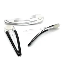 YOST-50PCs серебро+ черная эмаль черный оснастки заколки для волос 4,7x1,3 см(1 7/" x4/8"
