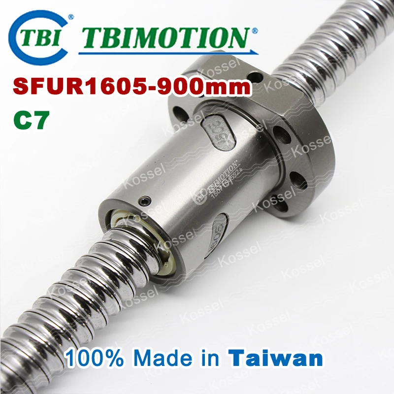 CNC z axis C7 Ball Screw 1605, 1pcs TBI Ballscrew SFU1605 900mm with 1pcs TBI Ballscrew Nut SFU 1605