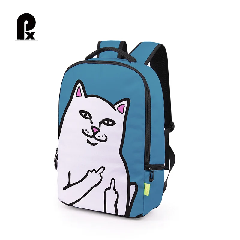 

Hot Sale Creative Cheap Cat Backpack Middle Finger Funny Cat Cheap Personalized Bags Unisex Schoolbag Backpacks Book Bag Mochila