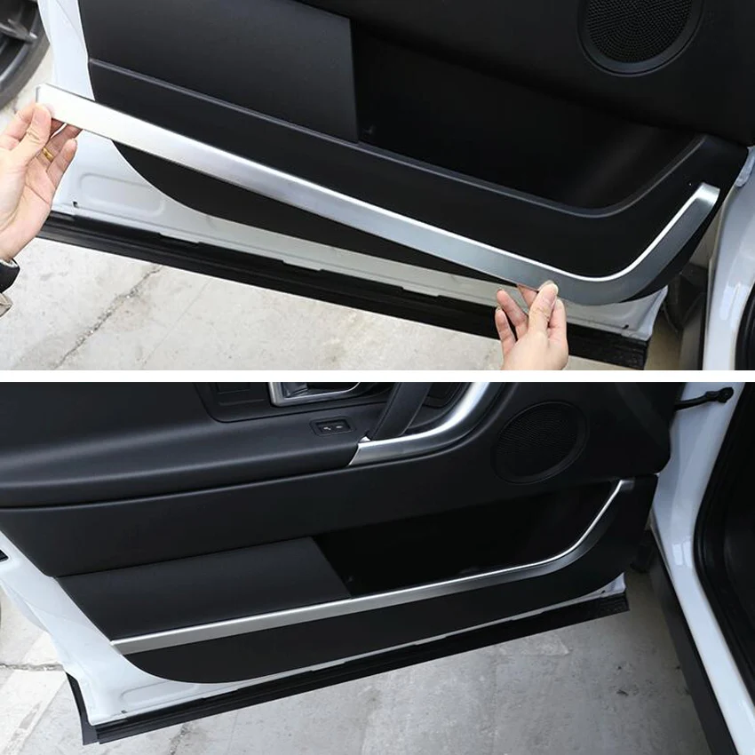 

4Pcs/set Car Interior Door Decoration Strips Trim Sticker Styling For Land Rover Discovery Sport 2015 2016 2017