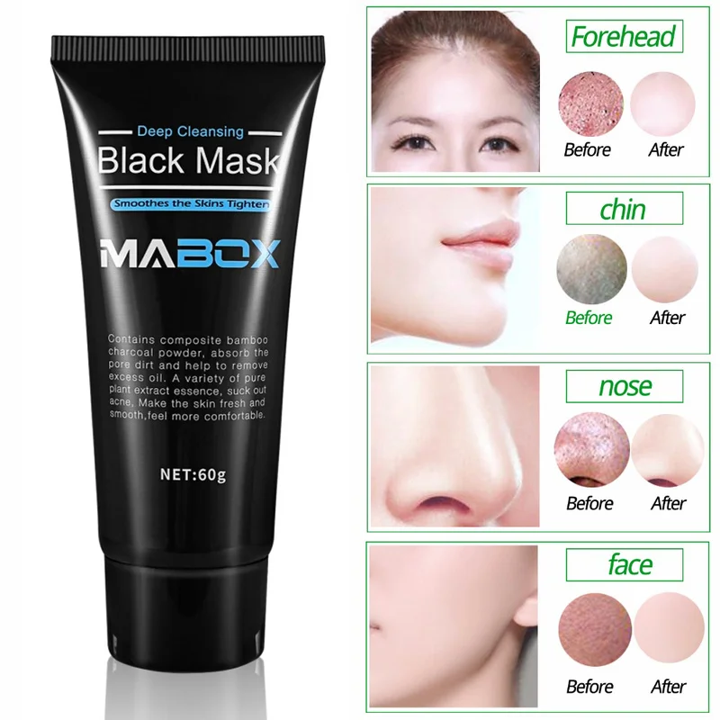 60g Black Mask Peel Off Bamboo Charcoal Purifying Blackhead Remover Mask Deep Cleansing Face Nose Black Head Acne Treatment Mask