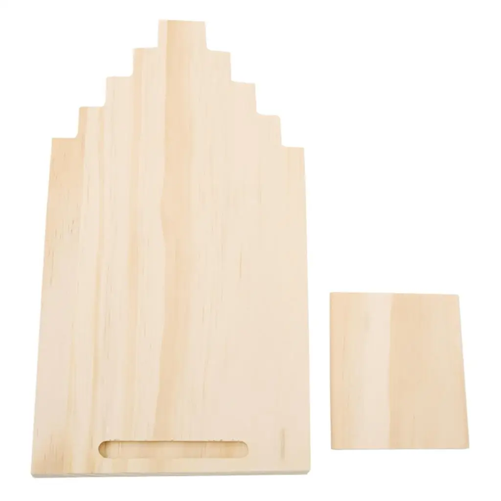 Wooden Holder for Jewelry Display, Pendant Necklace Hanging Rack Jewelry Organizer Stand, 4 Layers