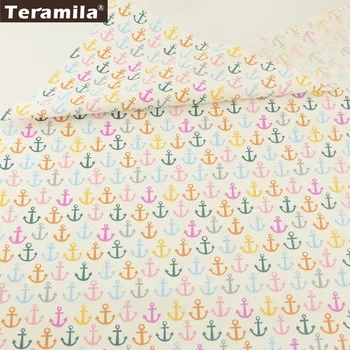 

Teramila Fabrics 100% Cotton Twill Tissue Printed Colorful Sea Anchor Patterns Sewing Textile DIY Clothing Dolls Decoration
