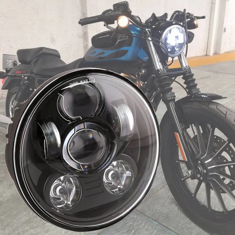 1 шт. 5 75 светодиодная фара для индийского разведчика мотоцикла drl sportster iron 883 фара| |