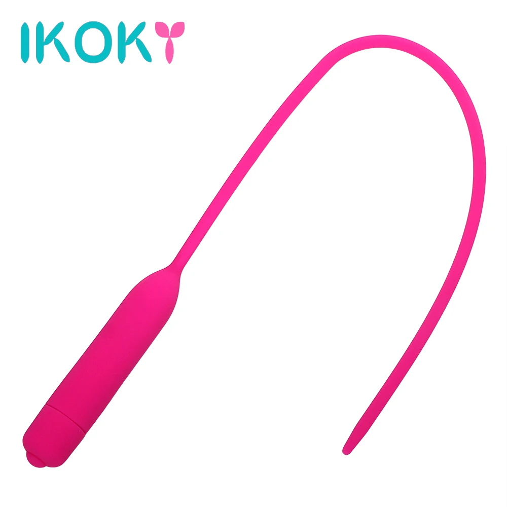 IKOKY Catheters Masturbator Sex Sounds Sex toys For men 5.5 mm Vibrator Urethral dilators Penis plug Silicone