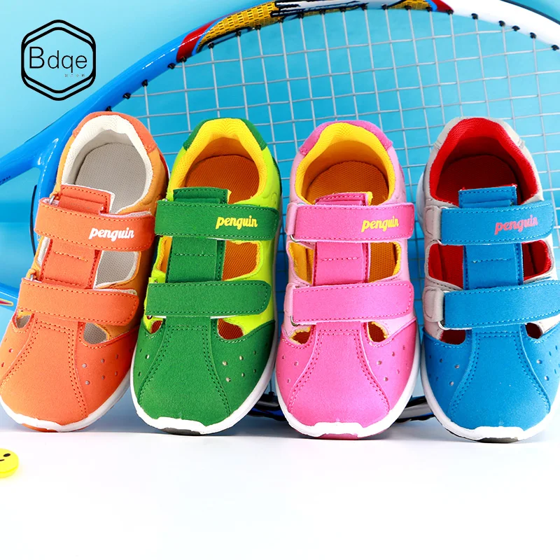 

BDQE Cute summer children's sandals pu leather children's shoes boy closed toe flat shoes girls sandals