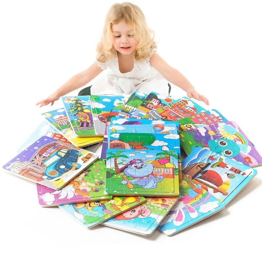 5PCS Animal digital Puzzle Jigsaw Toddler Kids Early Learning Toys