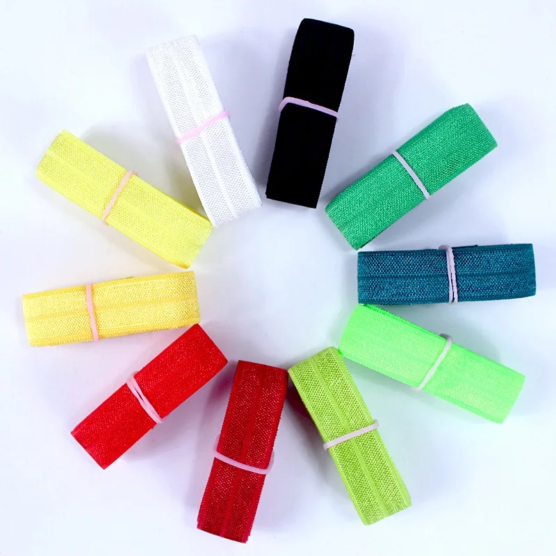 

10yards/lot 1 Yard Mixed Ribbon Set 5/8"Solid foe Elastic Ribbon Knot Hair Tie Love Gift Packing