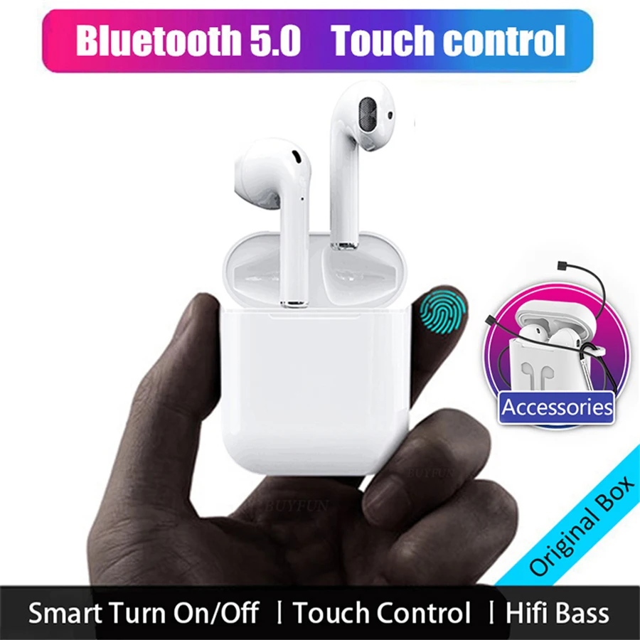

i12 i10 tws Mini Wireless Earphone Bluetooth 5.0 Earphones Smart Touch Control Hifi Stereo tws i10 Earbuds For iPhone Samsung